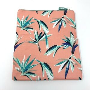 Rachel Pally Paradise Tropical Green Clutch Zippered Reversible Travel Bag NEW
